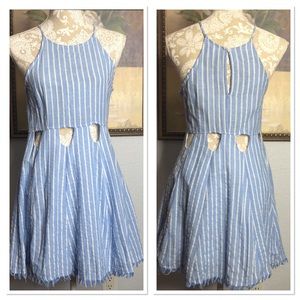 Loveriche Blue and White Striped Dress 100% Cotton Sz M